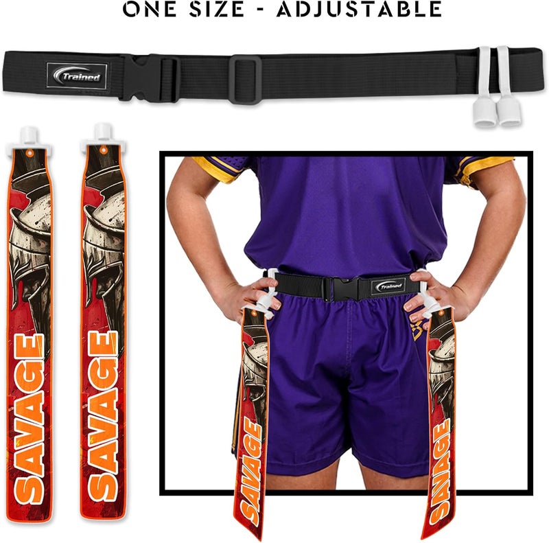 Trained Custom Flag Football Belt Set Includes 2 Pop Flag Football Flags and Belt | Durable Adult Flag Football Belts - Image 3
